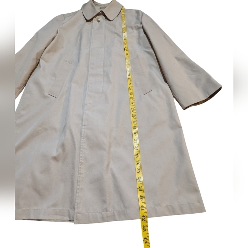 Vintage Nordstrom Classic Tan Cotton Blend Trench Coat Size 40R Preppy Retro - Picture 8 of 9